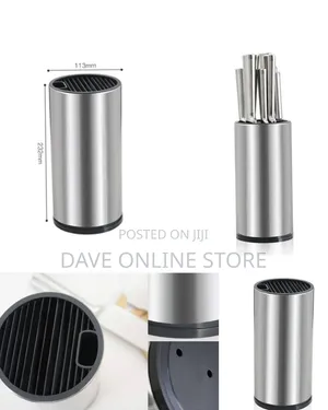 Cylindrical Stainless Steel Universal Knife Holder