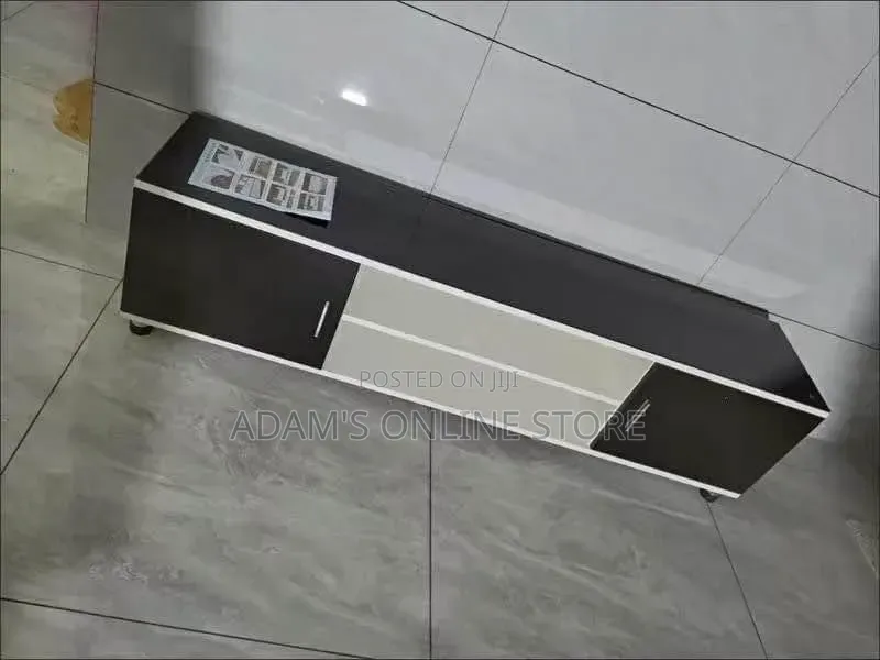 Black Glass TV Stand Unit With White