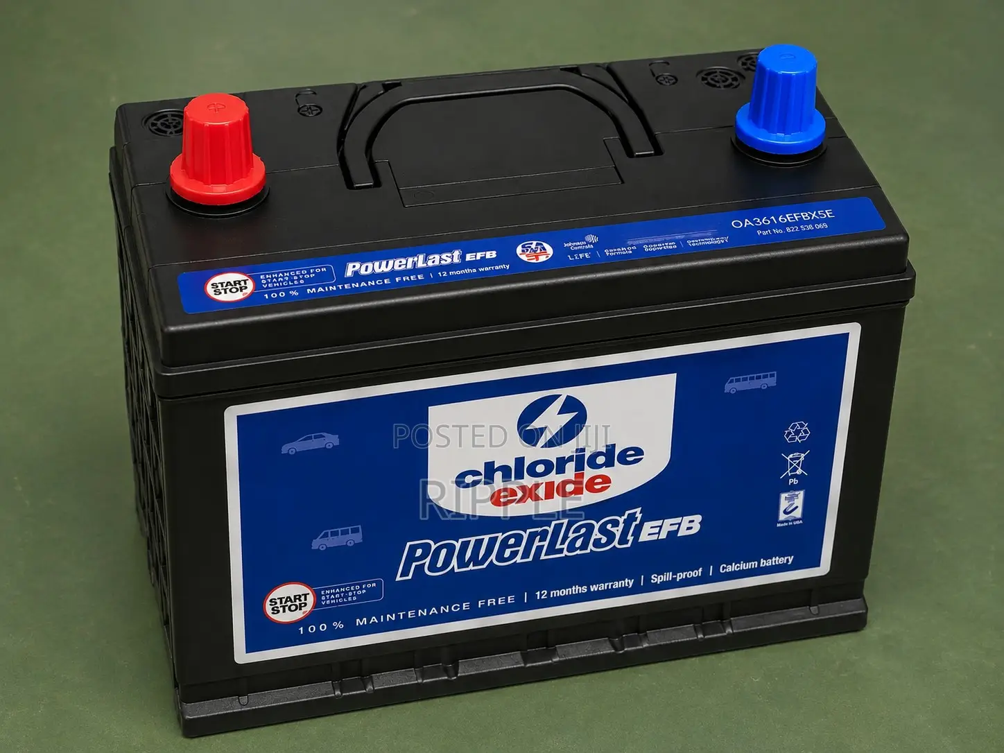 80Ah Chloride Exide PowerLast N70MF EFB 600CCA Start-Stop Battery 12V