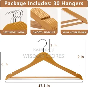 Wooden Hangers 12 Pack