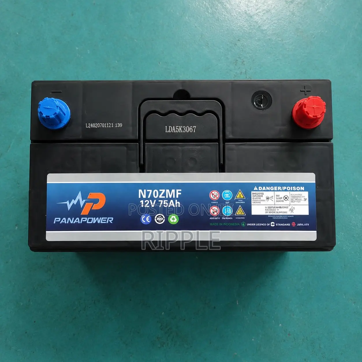 75Ah Panapower N70ZMF Maintenance Free Car Battery 12V