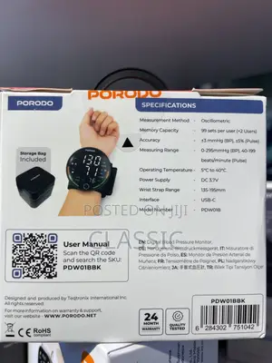 Porodo Live on Wrist Blood Pressure Monitor