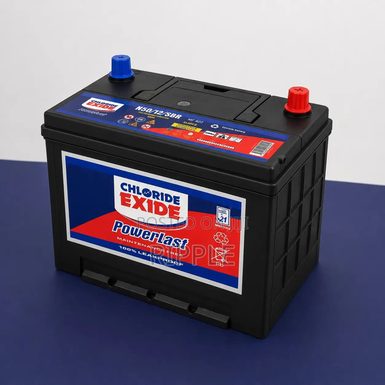 50Ah Chloride Exide PowerLast N50 Maintenance Free Car Battery 12V