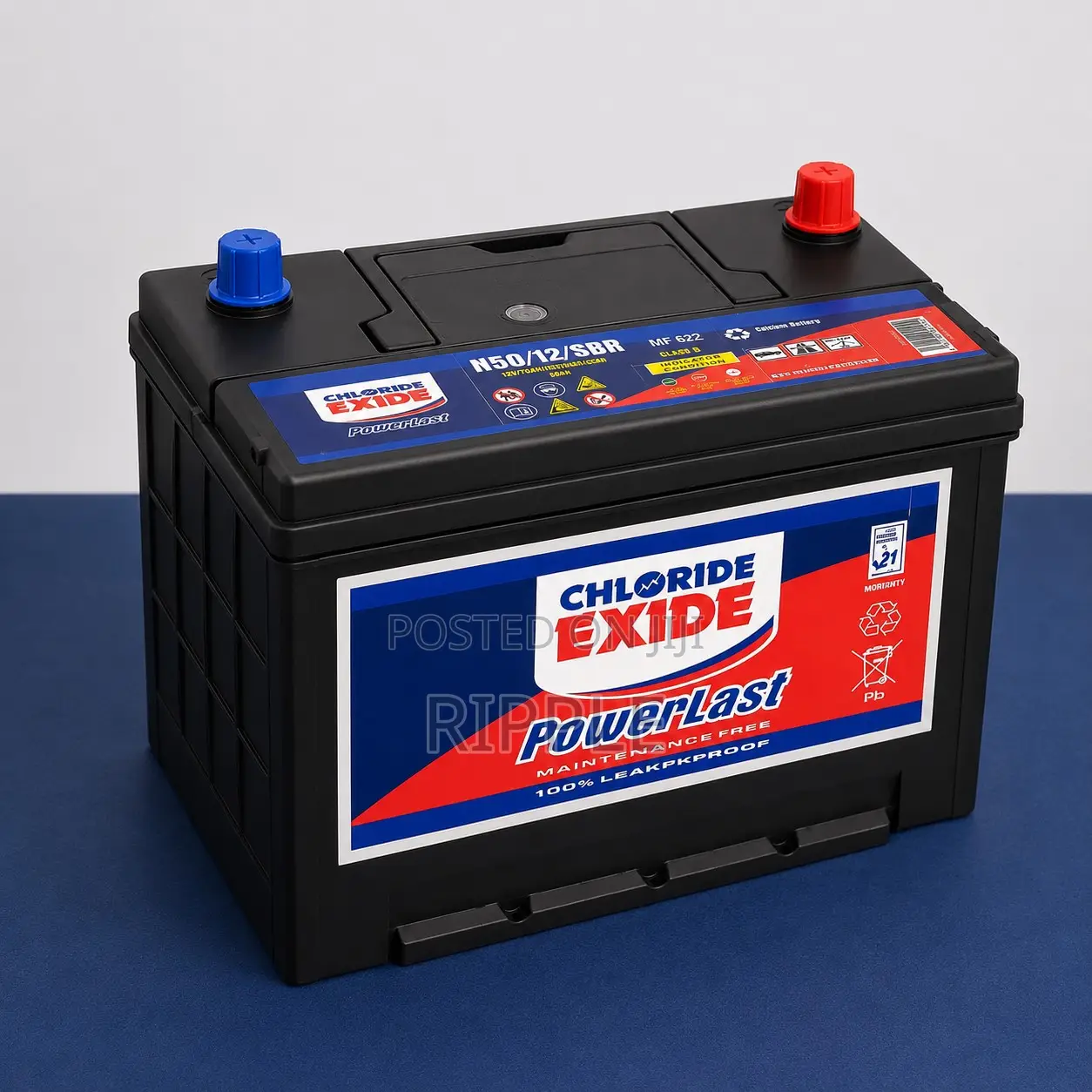 50Ah Chloride Exide PowerLast N50 Maintenance Free Car Battery 12V