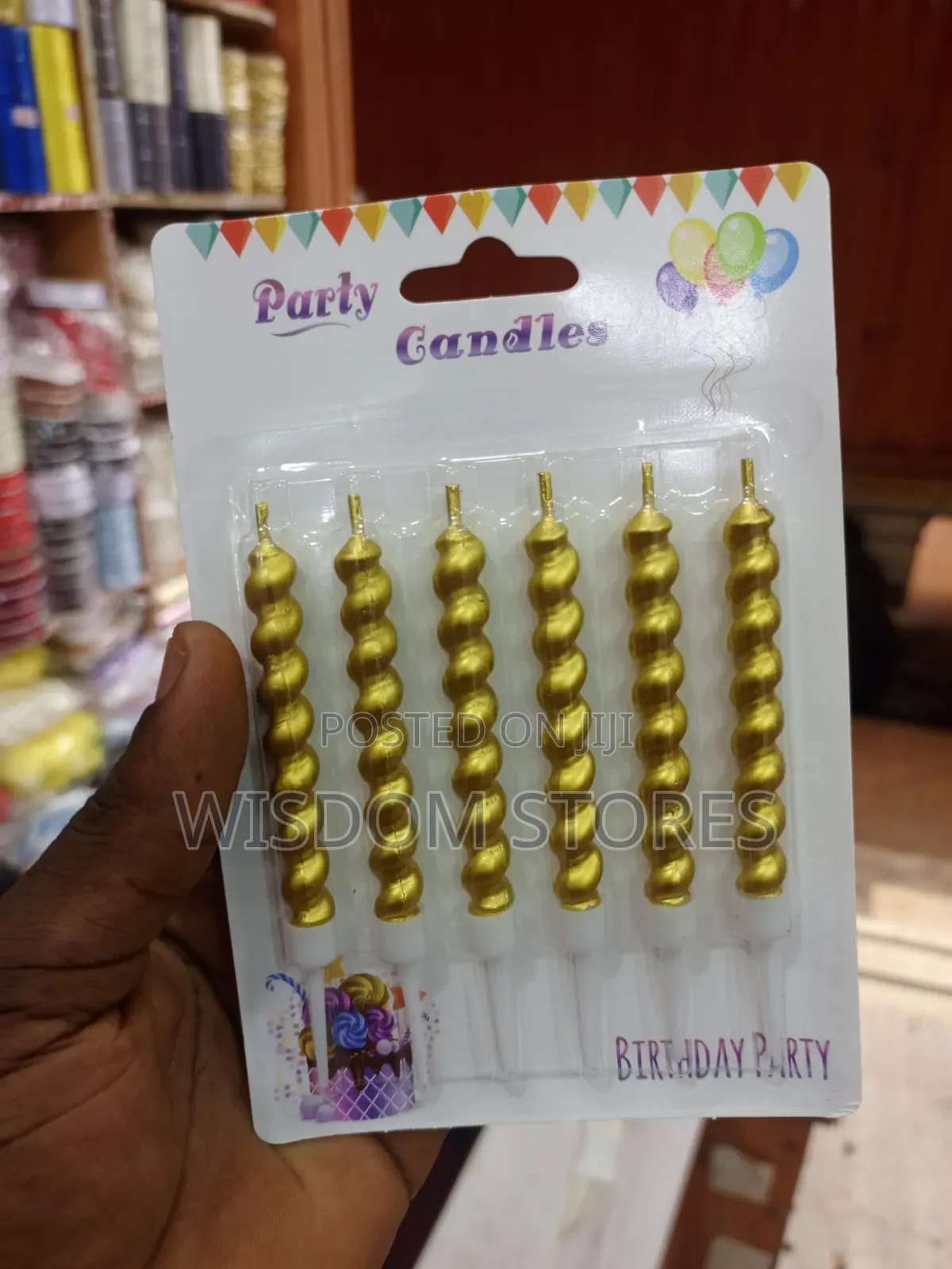 6pcs Metallic Gold Spiral Birthday Candles