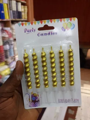 6pcs Metallic Gold Spiral Birthday Candles