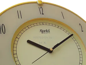 Ajanta Plastic Glass Wall Clock (25 X 25 Cm, Ivory)