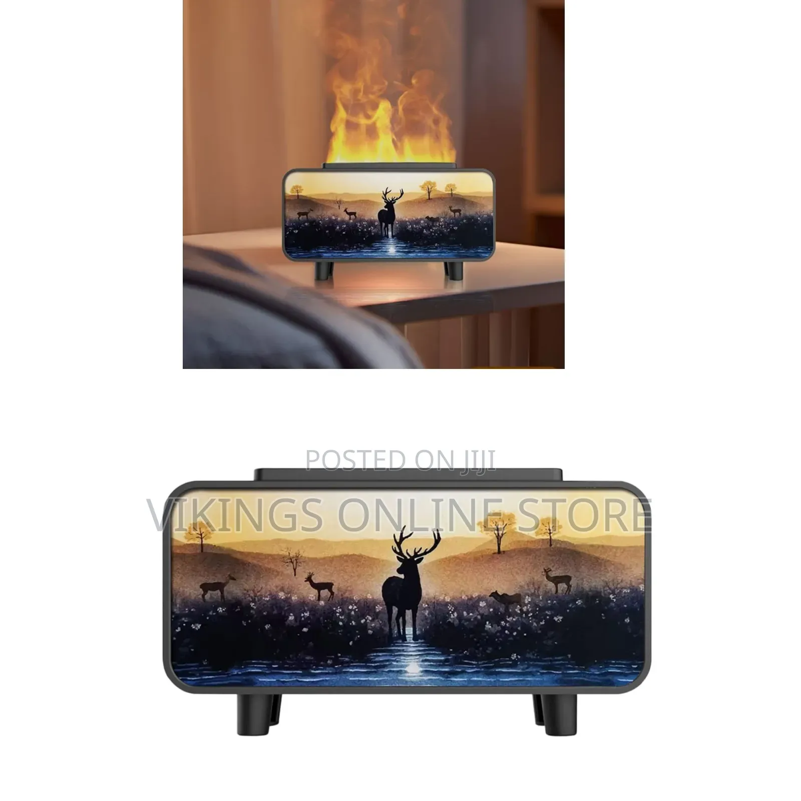 Fireplace Flame Humidifier With Atmosphere Light Cool Mist USB Powered