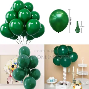 12 Inch Green 100 Pieces Balloons for Baby Shower Birthday Summer
