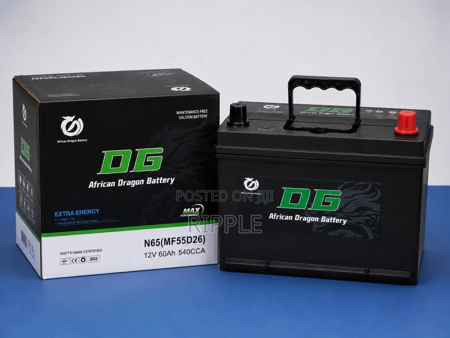 60Ah DG African Dragon N65 Maintenance Free Car Battery 12V