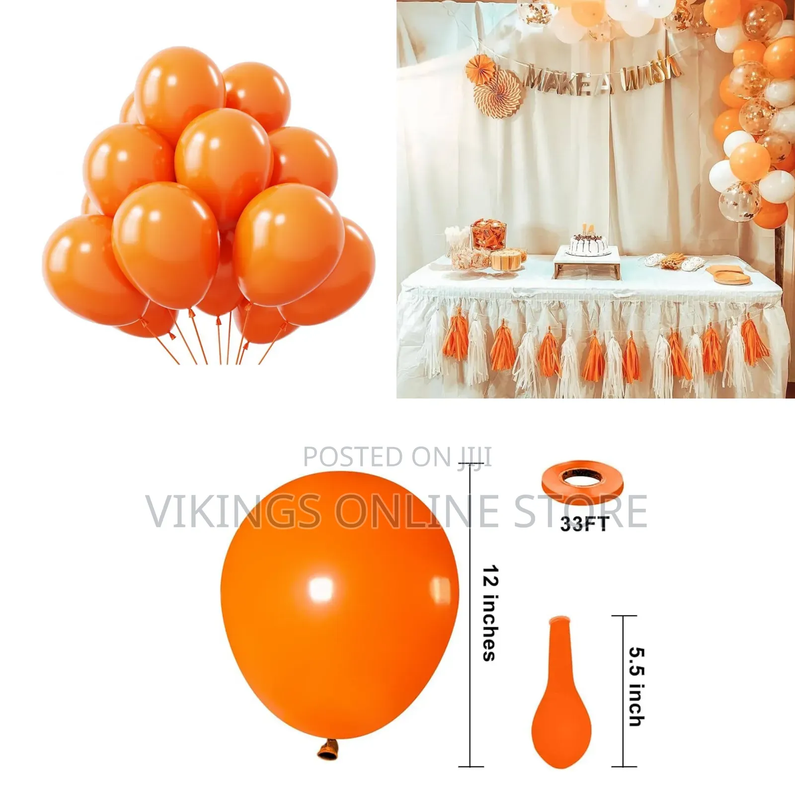 12 Inch 100 Pieces Matte Orange Balloons for Birthday Wedding Baby