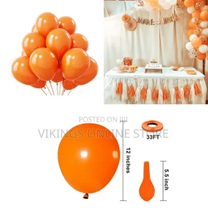 12 Inch 100 Pieces Matte Orange Balloons for Birthday Wedding Baby