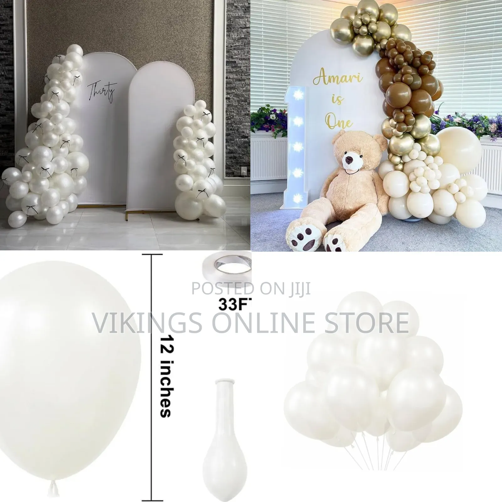 12 Inch
White Ivory 100 Pieces Matte Balloons for Wedding Bridal Showe