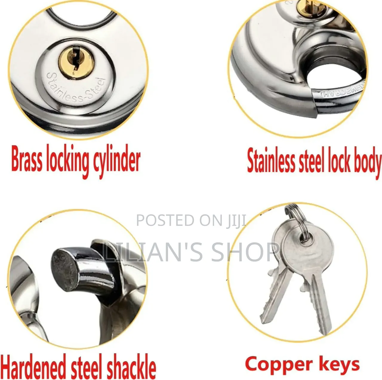 Heavy Duty Disc Locks With Hardened Steel Shackle