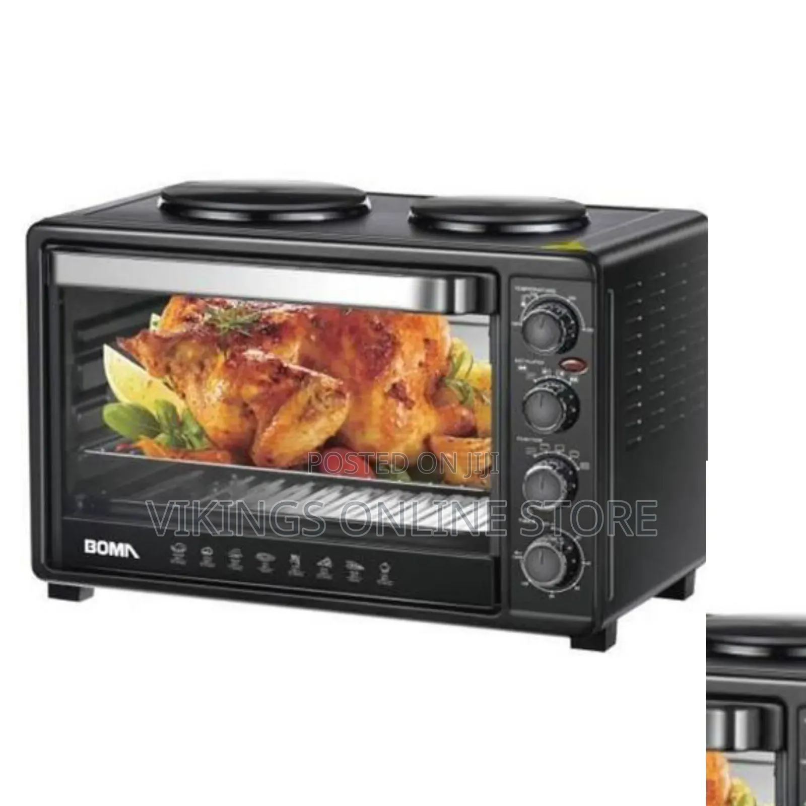Electric Grill Oven Cooker With Double Hot Plates 50L