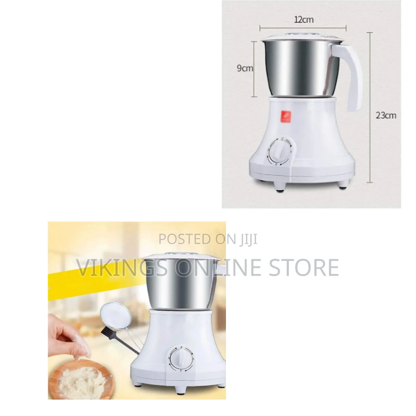 Electric Coffee, Grain, and Spice Grinder Featuring a Stainless Steel
