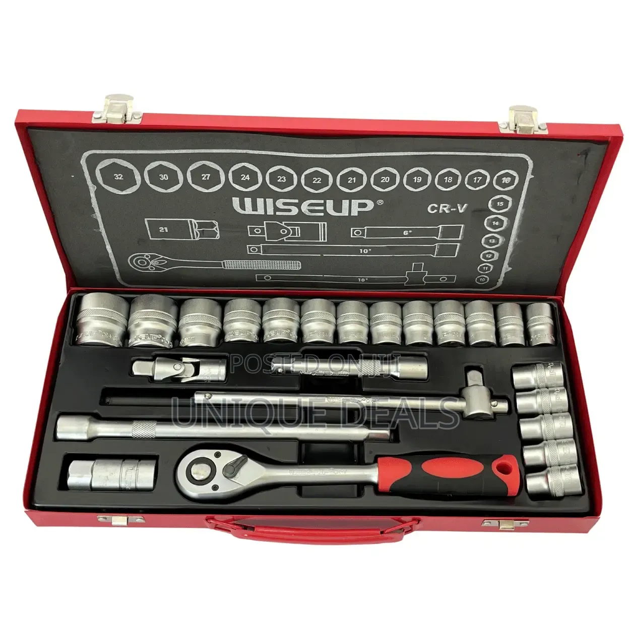 Wiseup 24-Piece 1/2-Inch Drive Metric Socket Wrench Set