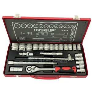 Wiseup 24-Piece 1/2-Inch Drive Metric Socket Wrench Set