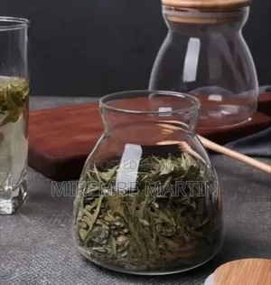 Airtight Glass Storage Jar With Natural Bamboo Lid