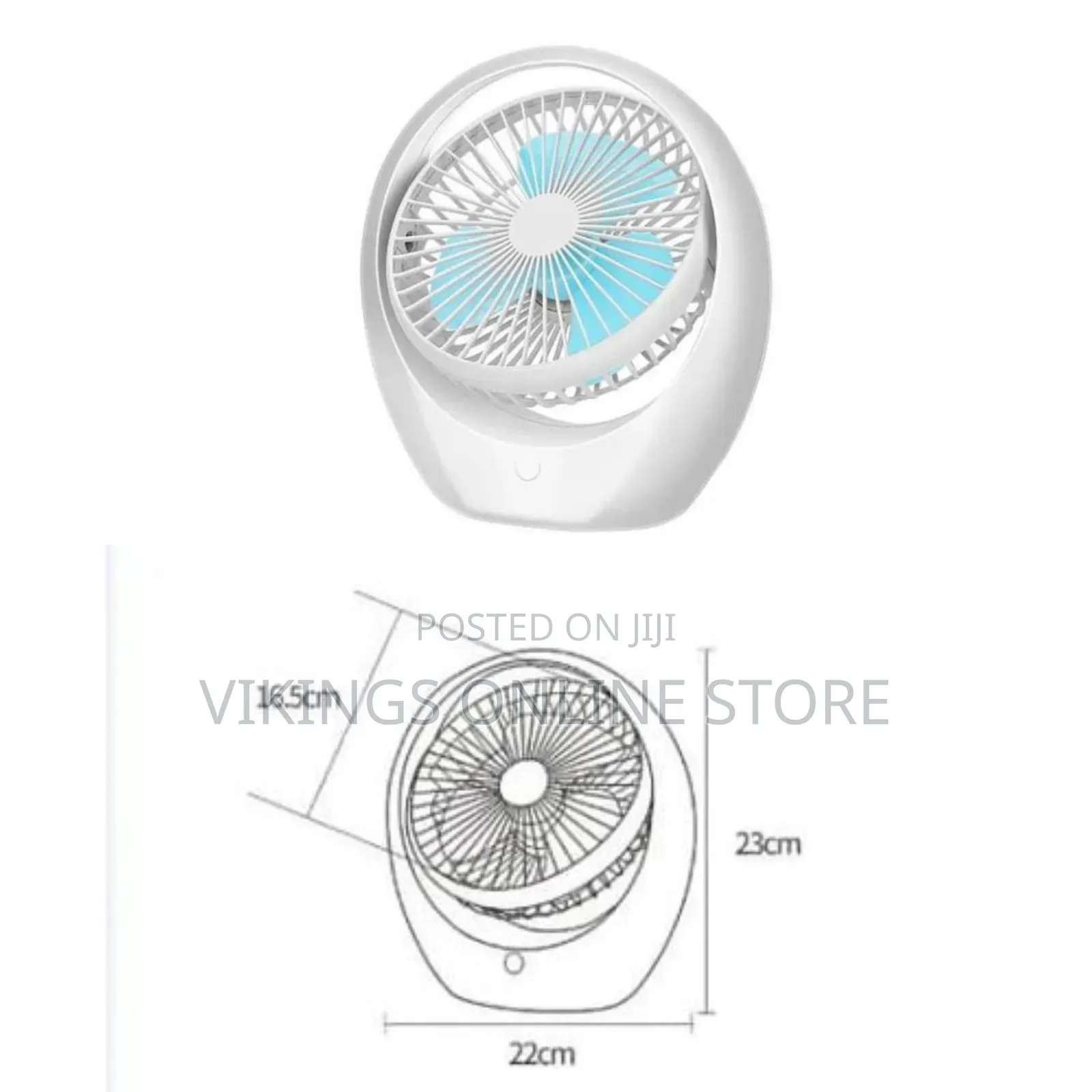 A Generic Modern Portable USB Rechargeable Desk Fan With an Adjustable