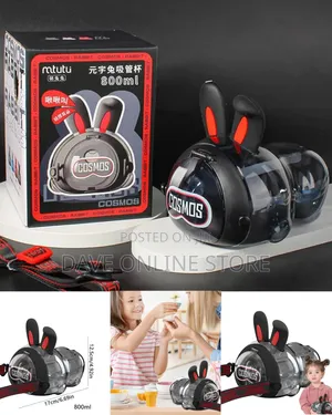 Black Mtutu 800ml Cosmos Rabbit Water Bottle