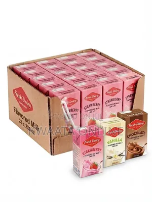24 Pack Fresh Dairy Flavored Milk 250ml Strawberry,Vanilla & Chocolate
