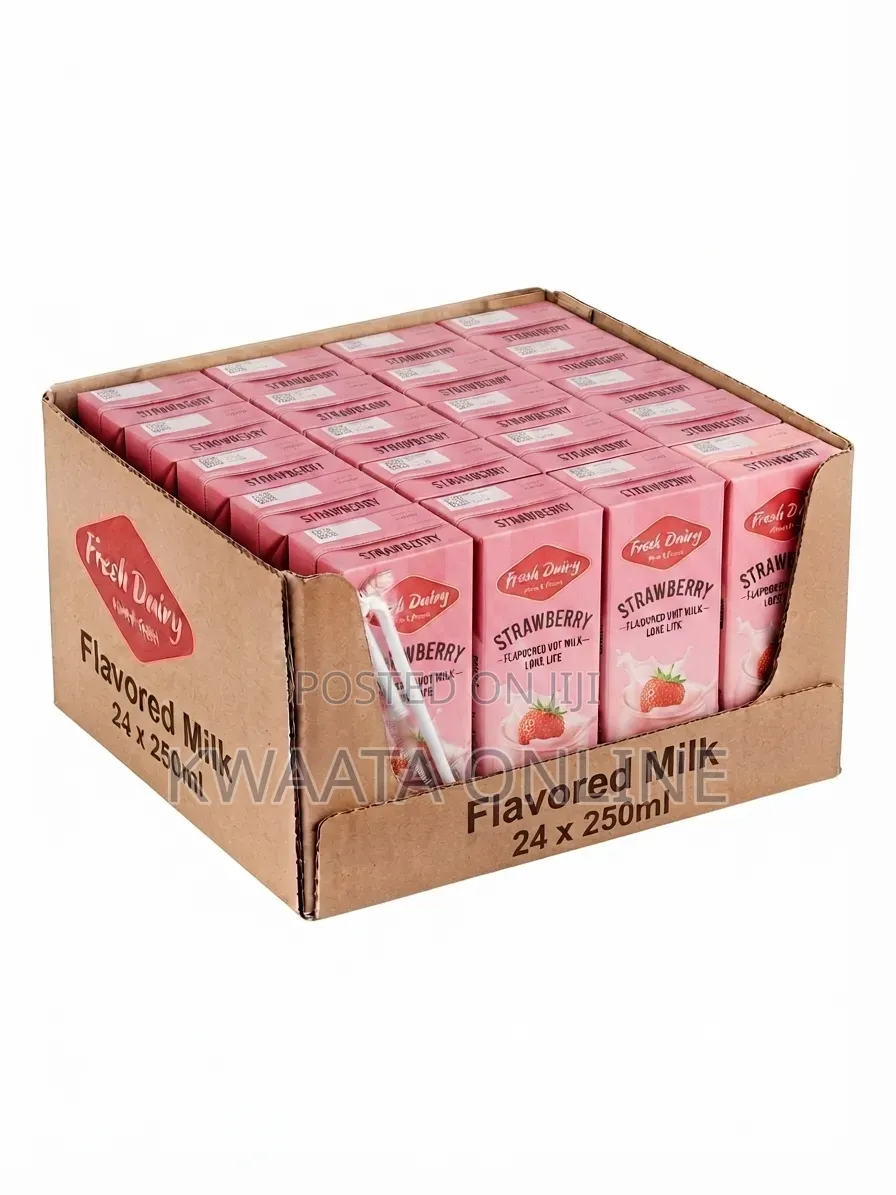 24 Pack Fresh Dairy Flavored Milk 250ml Strawberry,Vanilla & Chocolate