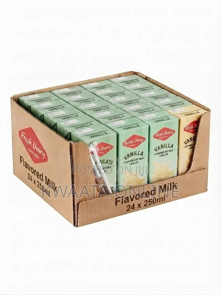 24 Pack Fresh Dairy Flavored Milk 250ml Strawberry,Vanilla & Chocolate