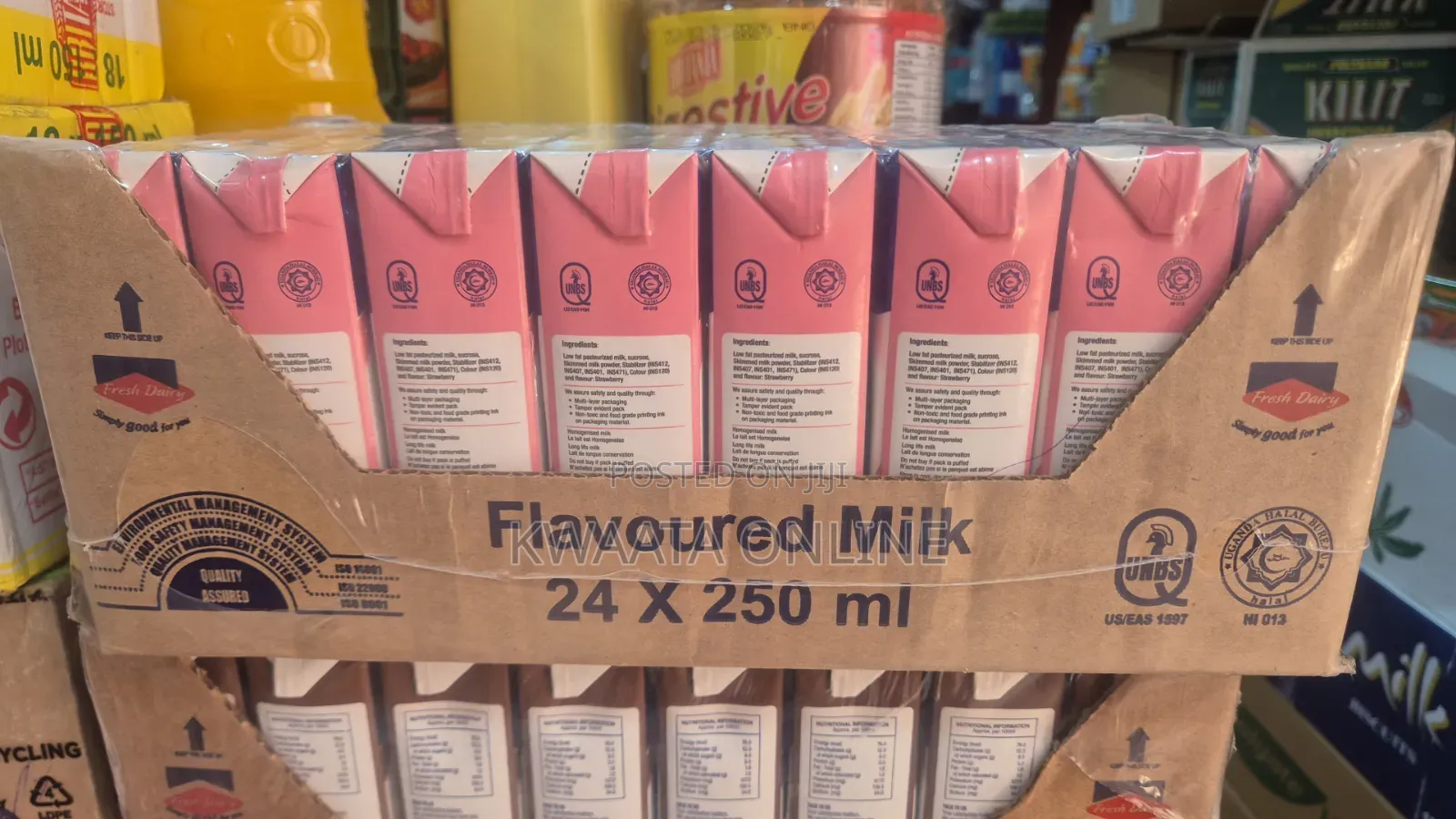 24 Pack Fresh Dairy Flavored Milk 250ml Strawberry,Vanilla & Chocolate