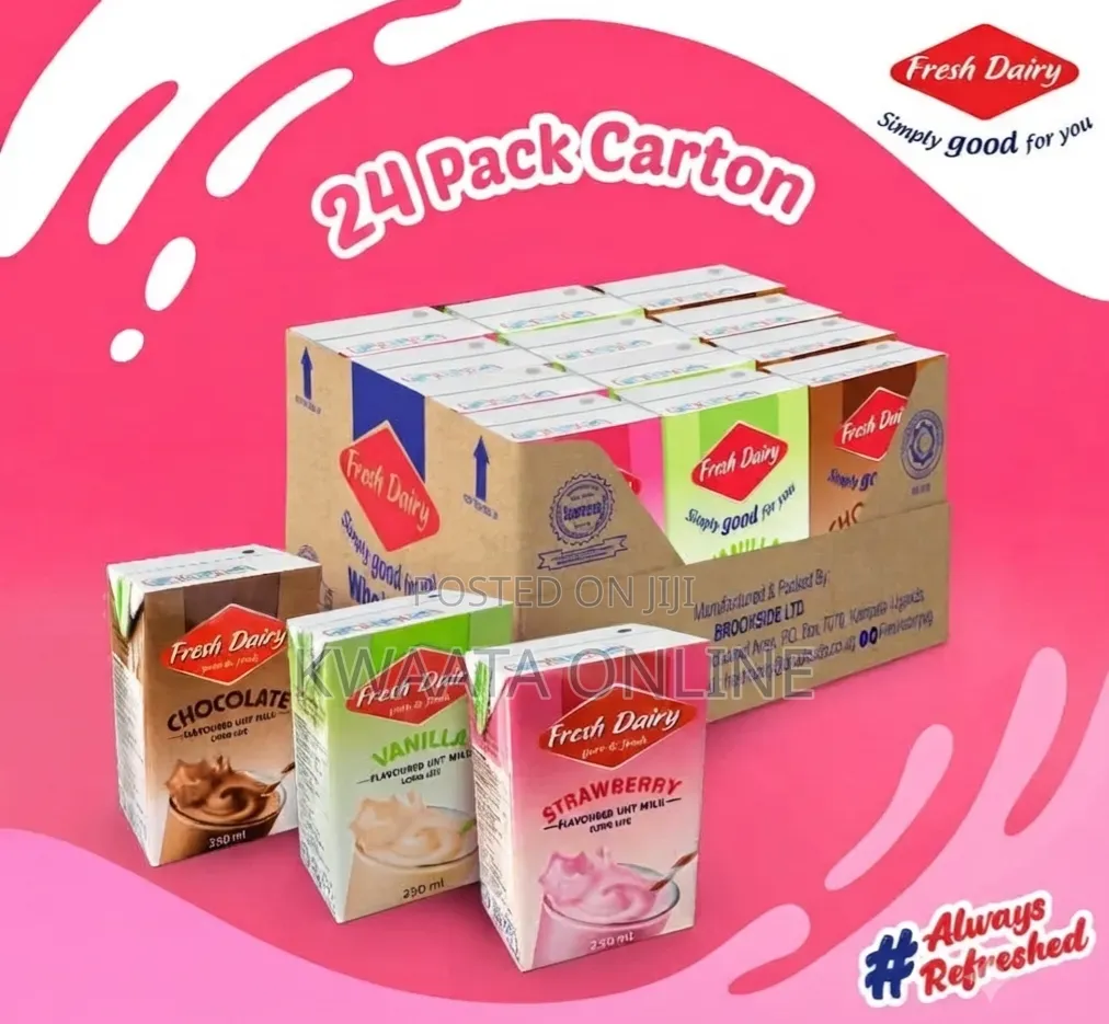 24 Pack Fresh Dairy Flavored Milk 250ml Strawberry,Vanilla & Chocolate