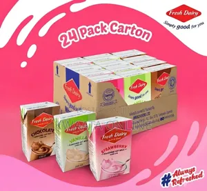 24 Pack Fresh Dairy Flavored Milk 250ml Strawberry,Vanilla & Chocolate