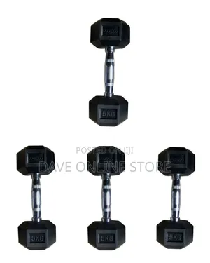5kg Rubber-Coated Hexagonal Dumbbell