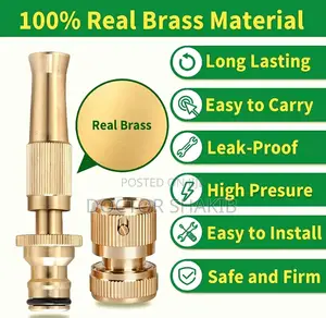 Solid Brass Adjustable High-Pressure Hose Nozzle