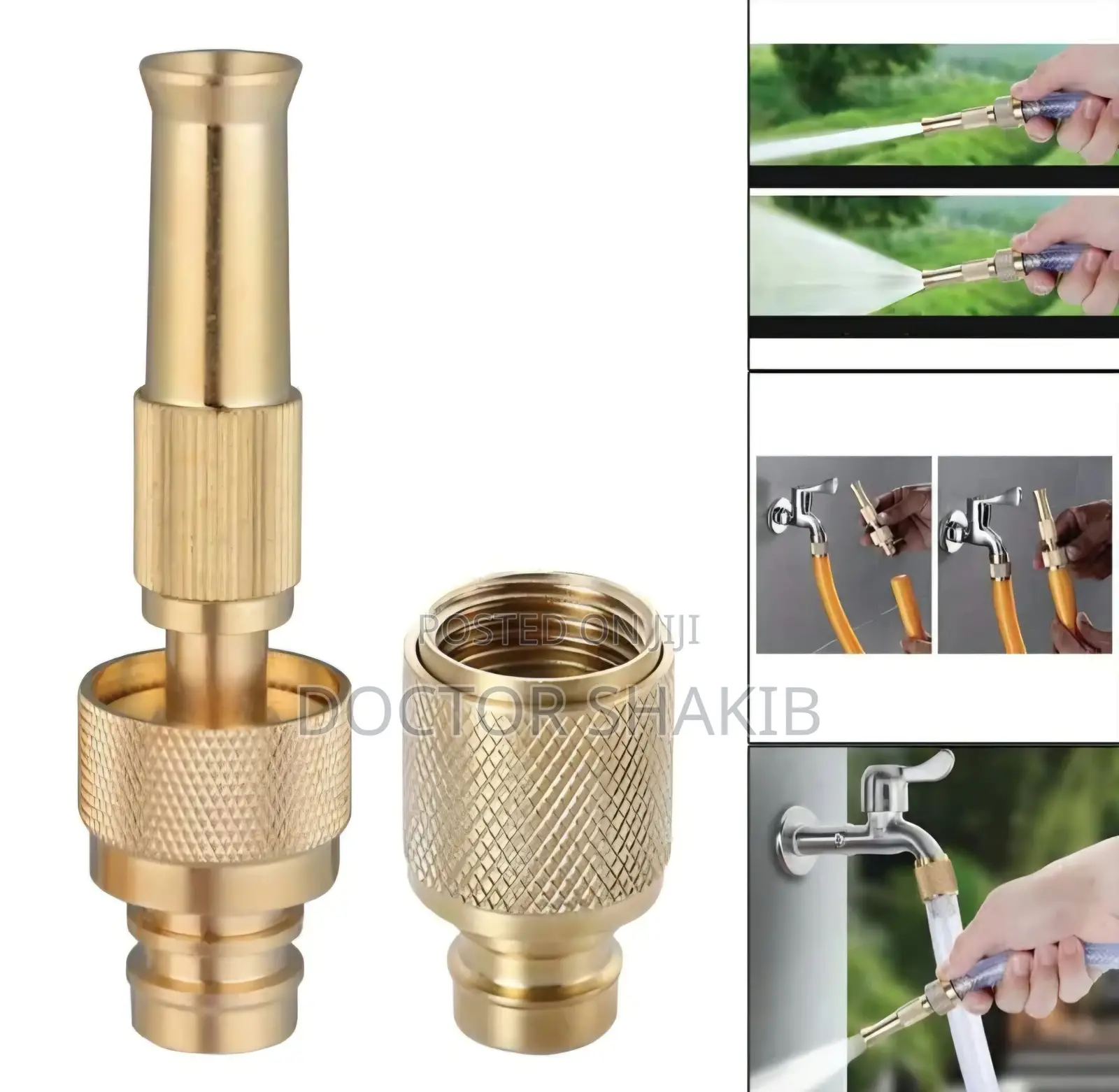 Solid Brass Adjustable High-Pressure Hose Nozzle