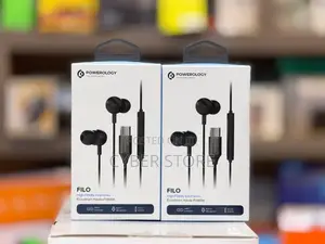 Powerology High-Fidelity Wired Earphones Featuring a USB-C Connector.