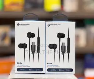 Powerology High-Fidelity Wired Earphones Featuring a USB-C Connector.