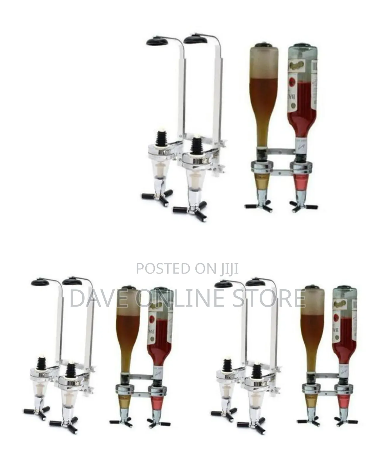 2-Bottle Wall-Mounted Spirit Dispenser and Optical Pourer