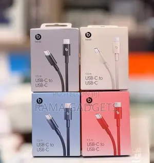 Beats 1.5 M USB-C to USB-C Woven Cable in Bolt Black.