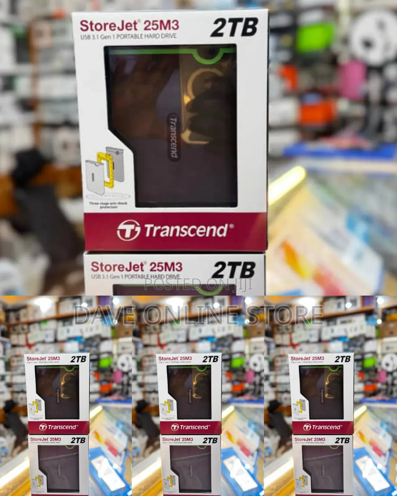 Transcend StoreJet 25M3 2TB USB 3.1 Gen 1 Portable Hard Drive