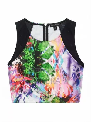 Second-Hand Vibrant Abstract Print Top