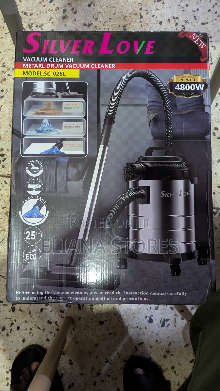 Silver Love Vacuum Cleaner Machine 25L