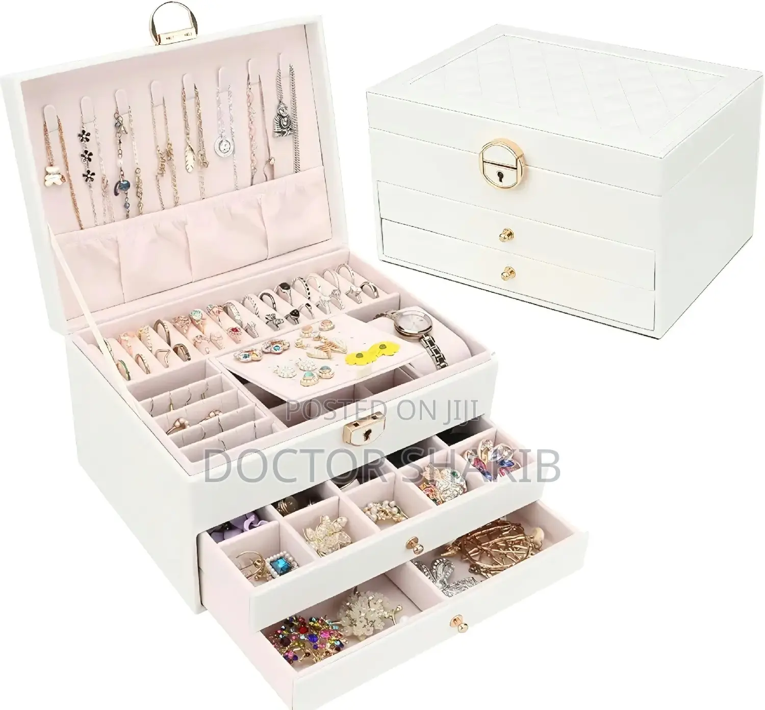 Three-Layer Jewelry Organizer Box