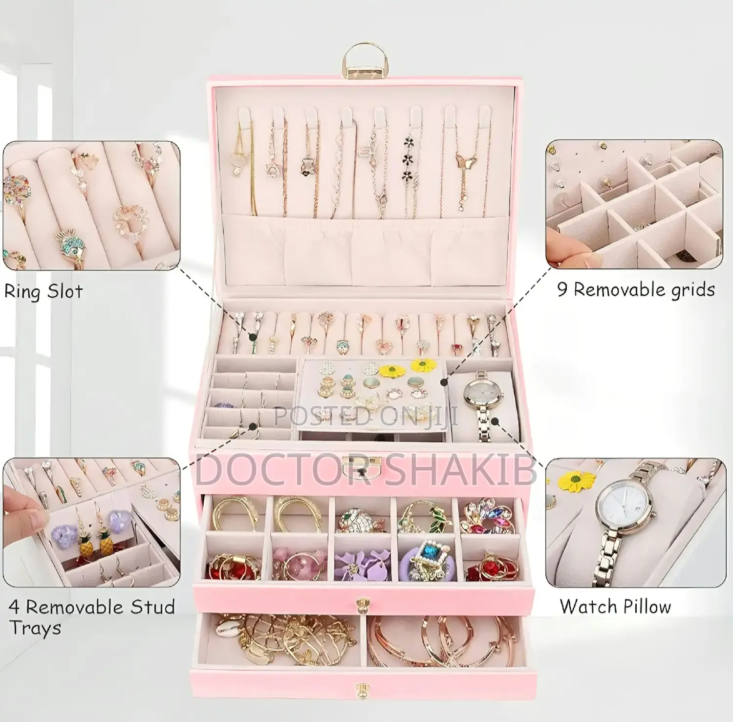 Three-Layer Jewelry Organizer Box