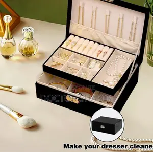 PU Leather 2-Layer Jewelry Box Organizer