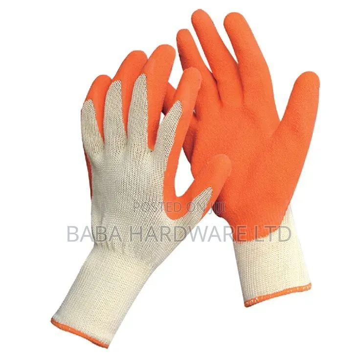 Orange Latex Safety Gloves