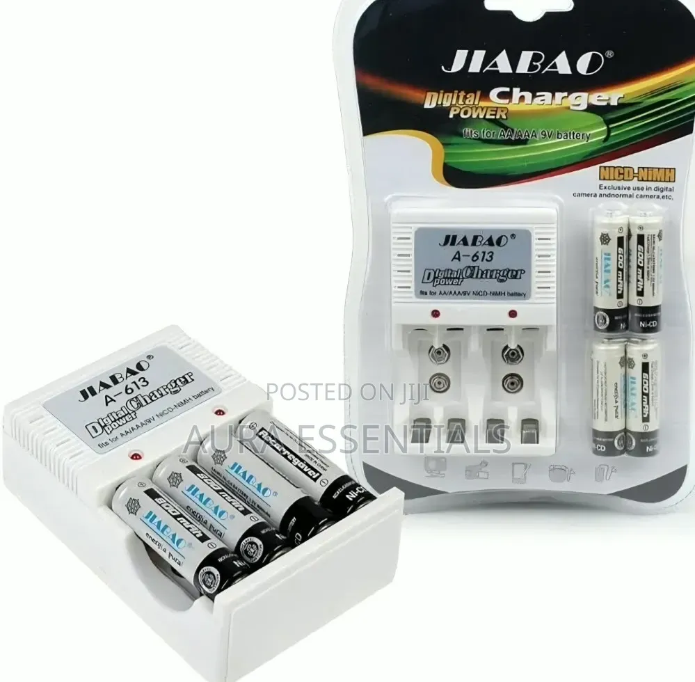 AA/AAA Battery Charger + Set of Batteries - 4 Pieces