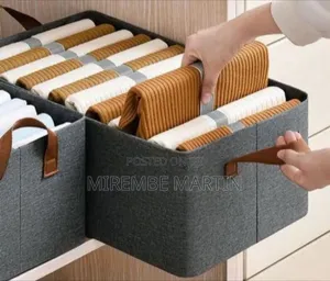 Stylish Fabric Storage Cube Basket With Compartments