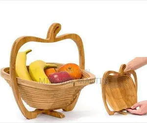 Collapsible Wooden Fruit Basket and Serving Dish