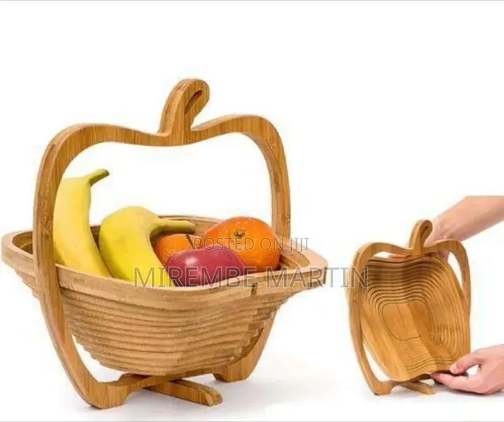 Collapsible Wooden Fruit Basket and Serving Dish