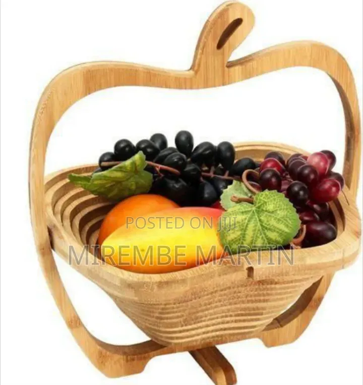 Collapsible Wooden Fruit Basket and Serving Dish